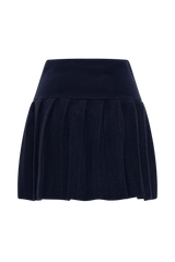 Dionne Pleated Knit Mini Skirt - Dark Navy