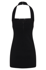 Amelita Suiting Halter Mini Dress - Black