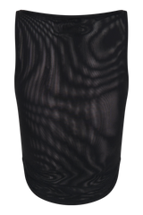 Marla Boat Neck Sheer Mesh Top - Black