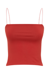 Arya Longline Spaghetti Strap Top - Ruby