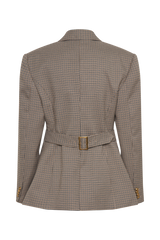 Mila Shaped Blazer - Tan Check