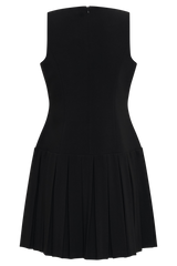 Mackenzie Sleeveless Pleated Mini Dress - Black