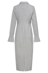 Dorian Fitted Shirt Midi Dress - Charcoal Marle