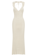 Perpetua Knit Contrast Maxi Dress - Cream