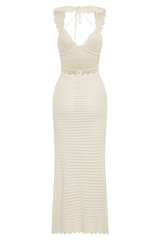 Perpetua Knit Contrast Maxi Dress - Cream