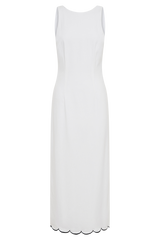 Sofiane Scalloped Linen Midi Dress - Ivory