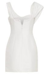 Farrah Structured Draped Mini Dress - White