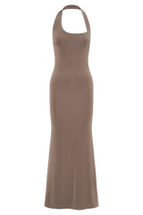 Marianne Asymmetrical Slinky Maxi Dress - Coco