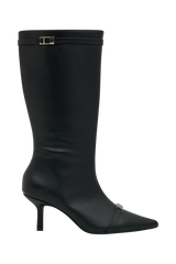 Astra Faux Leather Buckle Boot - Black