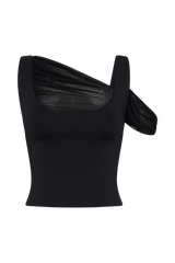 Jules Recycled Nylon And Mesh Sleeveless Top - Black