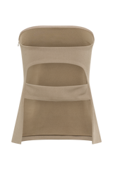 Antonia Strapless Cut Out Top - Mushroom