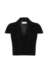 Parisa Boucle Button Up Top - Black