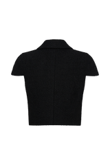Parisa Boucle Button Up Top - Black