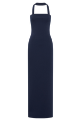 Velma Halter Collar Maxi Dress - Dark Navy