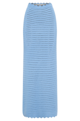 Jadia Crochet Fishtail Maxi Skirt - Cornflower Blue