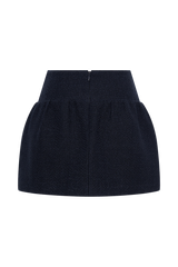 Cyrus Gathered Boucle Mini Skirt - Navy