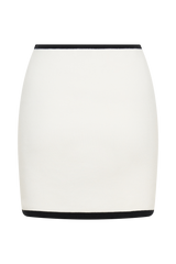Becky Contrast Knit Mini Skirt - Ivory & Black