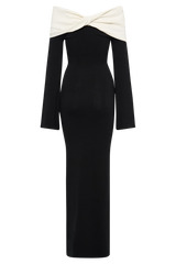 Yoko Contrast Knit Maxi Dress - Black/White