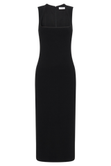 Frida Crepe Midi Dress - Black