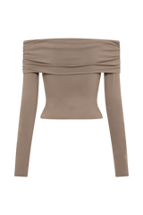 Lucinda Recycled Nylon Off Shoulder Top - Coco