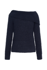 Alicia Off Shoulder Knit Top - Dark Navy