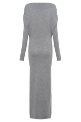 Jessie Cowl Neck Knit Midi Dress - Charcoal Marle