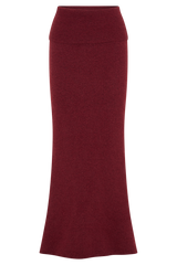 Charlotte Knit Maxi Skirt With Overlay - Merlot