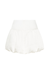 Genia Satin Bubble Mini Skirt - White