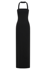 Velma Halter Collar Maxi Dress - Black