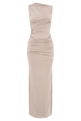 Kaia Slinky Cut Out Maxi Dress - Taupe