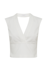 Jemima Sleeveless Cross Over Top - White