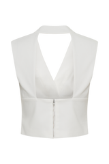 Jemima Sleeveless Cross Over Top - White