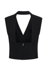 Jemima Sleeveless Cross Over Top - Black