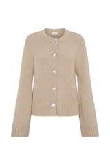 Moira Oversized Boucle Cardigan - Wheat