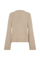 Moira Oversized Boucle Cardigan - Wheat