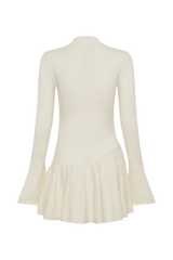 Blair Knit Mini Dress With Pleats - Ivory