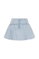 Genia Denim Bubble Mini Skirt - Light Blue