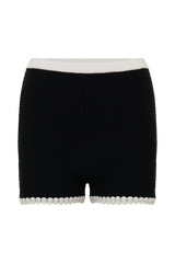 Saffron Contrast Knit Shorts - Black/White
