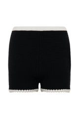 Saffron Contrast Knit Shorts - Black/White