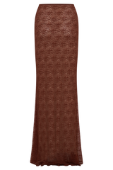 Robyn Sheer Lace Maxi Skirt - Chilli