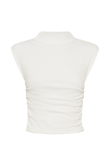 Ellia High Neck Sleeveless Top - White