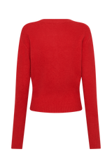 Genevieve Oversized Knit Cardigan - Ruby
