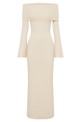 Katherine Off Shoulder Knit Maxi Dress - Ivory