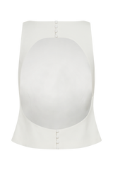 Brigette Boat Neck Longline Top - Ivory