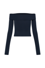 Briah Cut Out Modal Long Sleeve Top - Dark Navy