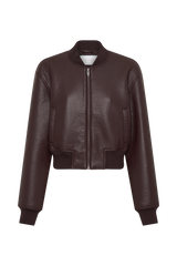 Codi Faux Leather Bomber Jacket - Merlot