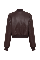 Codi Faux Leather Bomber Jacket - Merlot