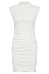 Elliot High Neck Sleeveless Mini Dress - White