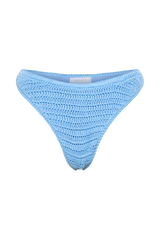 Skye Floral Crochet Tie Up Bikini Bottom - Cornflower Blue
