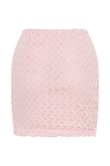 Morgan Mesh And Lace Mini Skirt - Powder Pink